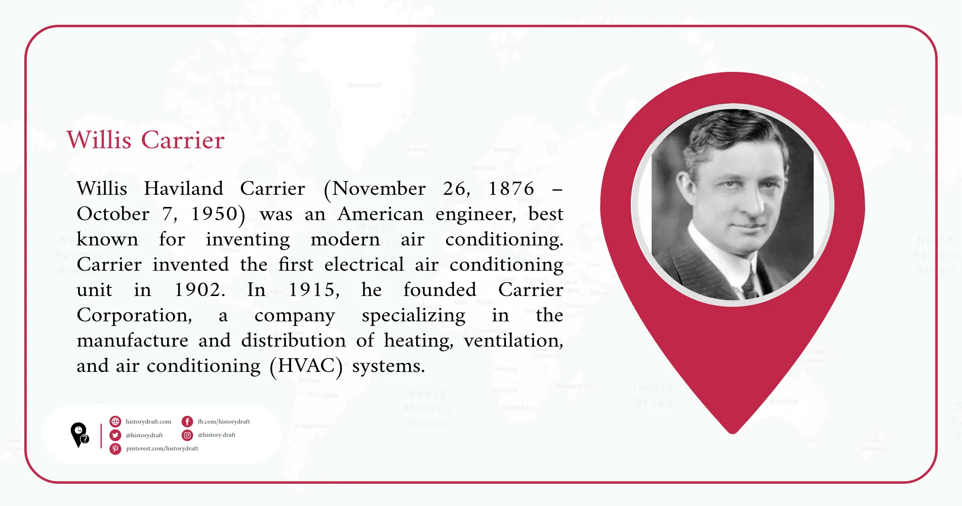 Willis Carrier Stories On Map Historydraft