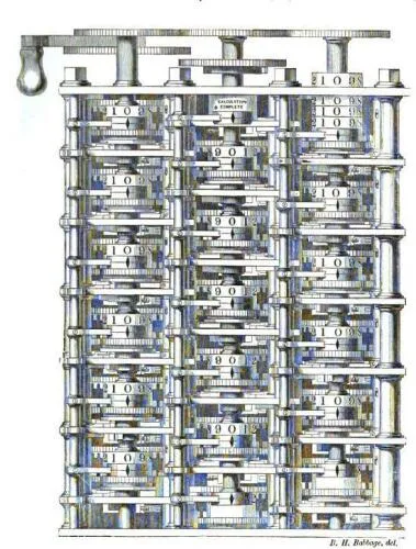 A portion of Babbage's Difference engine - image
