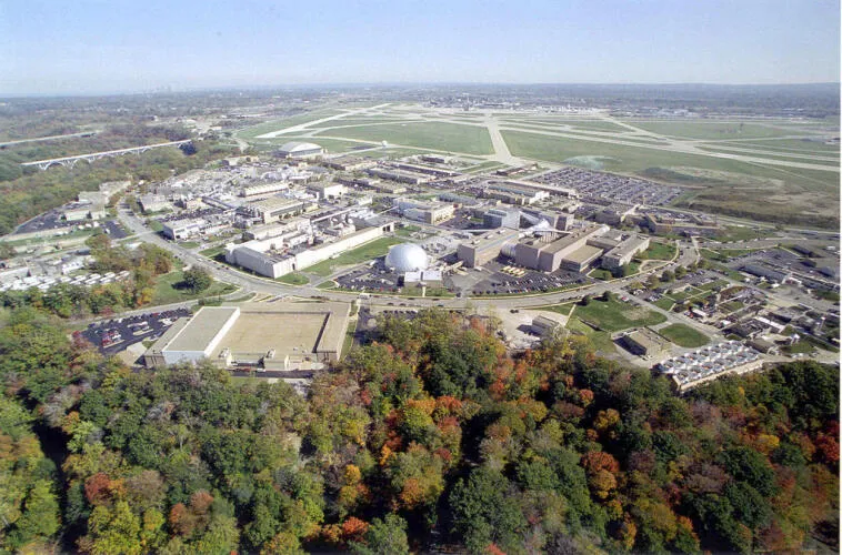 An aerial view looking northeast towards Cleveland's Hopkins Airport - image