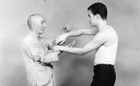 Bruce Lee (right) and his teacher Ip Man (left)