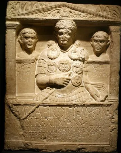 Cenotaph of Marcus Caelius, 1st centurion of XVIII, who "fell in the war of Varus" ('bello Variano')