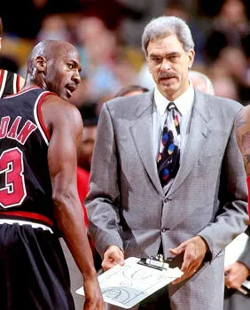 Chicago Bulls Michael Jordan and Phil Jackson
