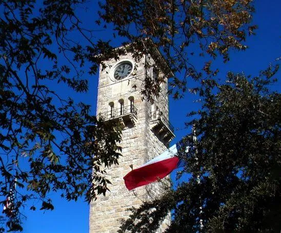 Clock tower built in 1876 inside the Quadrangle on Fort Sam Houston