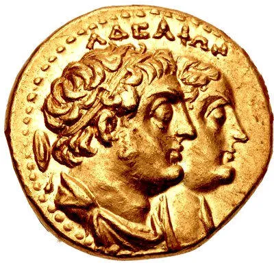 Coin of Ptolemy II Philadelphus and Arsinoe II
