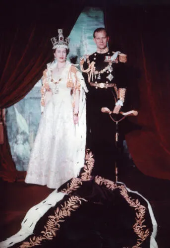 Coronation portrait of Elizabeth II with the Duke of Edinburgh, June 1953