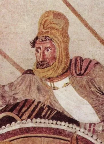 Detail of Darius III from the Alexander Mosaic