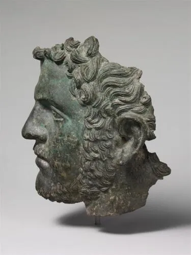 Face of Caracalla from a bronze statue