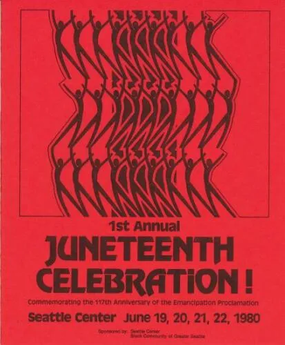 Flyer for a 1980 Juneteenth celebration at the Seattle Center