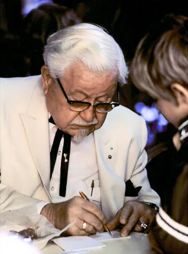 Harland Sanders in character as "The Colonel"