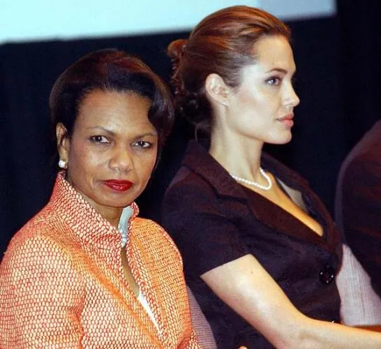 Jolie at a UNHCR celebration of World Refugee Day in June 2005