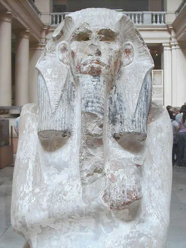 Limestone Ka statue of Djoser from his pyramid serdab
