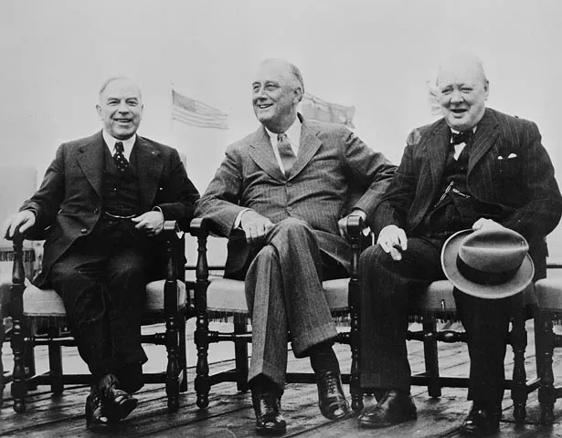 Mackenzie King, Franklin D. Roosevelt and Winston Churchill at the First Quebec Conference
