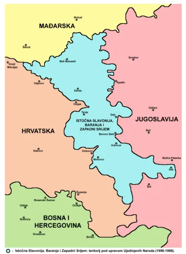 Map of the Eastern Slavonia, Baranja and Western Syrmia - Erdut Agreement