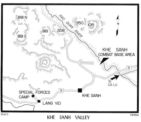 Map of the Khe Sanh valley during The Hill Fights - image