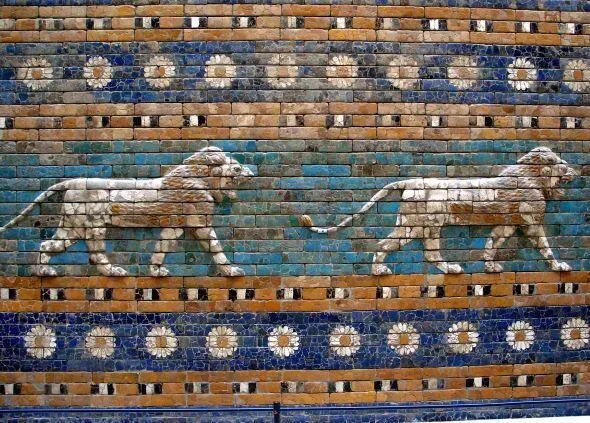 Mesopotamian lions and flowers decorated the processional street - Ishtar Gate - Babylon