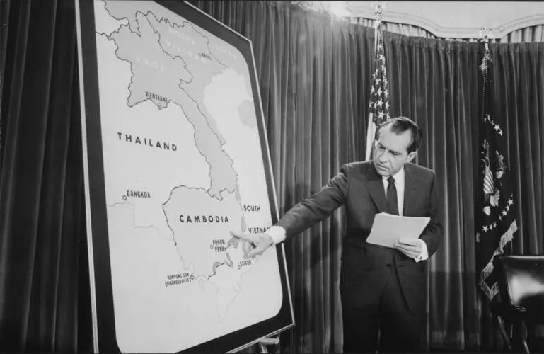 Nixon announcing the Cambodian incursion - image