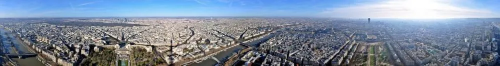 Panorama of Paris and its suburbs from the top of the Eiffel Tower