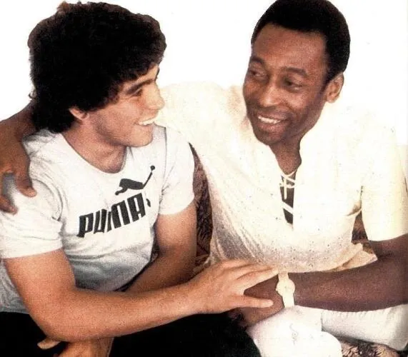 Pelé with Maradona Image
