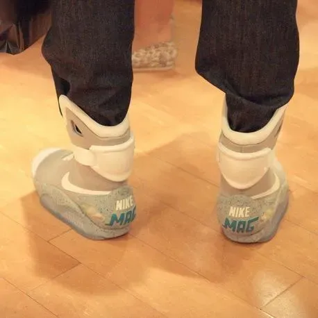 person wearing Nike Mag shoes - image