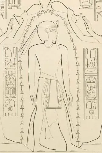 Ramesses XI from the Temple of Khonsu in Karnak, drawn by Karl Richard Lepsius