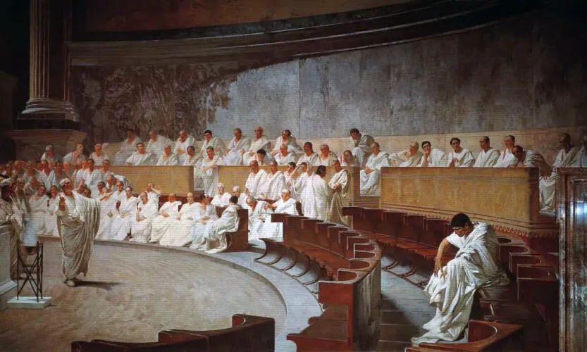 Representation of a sitting of the Roman senate