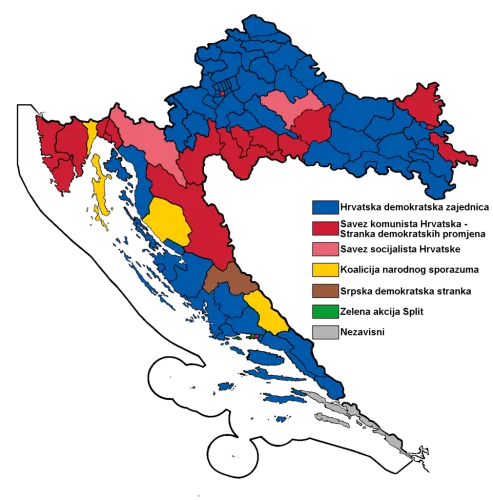 Results of the Croatian parliamentary elections held on 22 April and 6 May 1990, for Council of Socio-Political Organisations