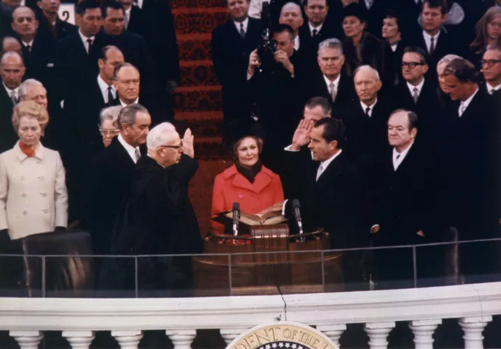 Richard Nixon being inaugurated as the 37th President of the U.S. - image