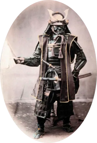 Samurai in armor in the 1860s