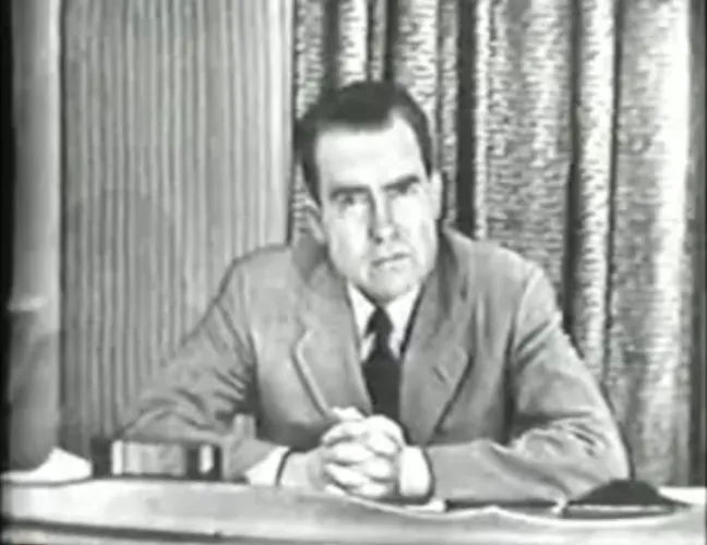 Screen shot from Nixon's Checker speech - image