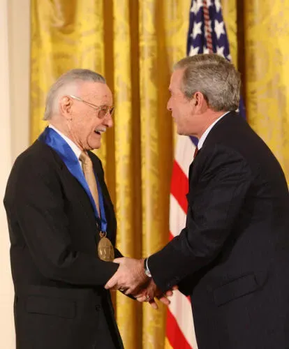 Stan Lee receiving the National Medal of Arts