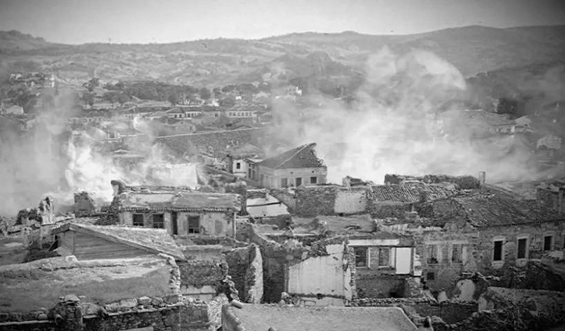 The burning of Phocaea by irregular Turkish groups in June 1914