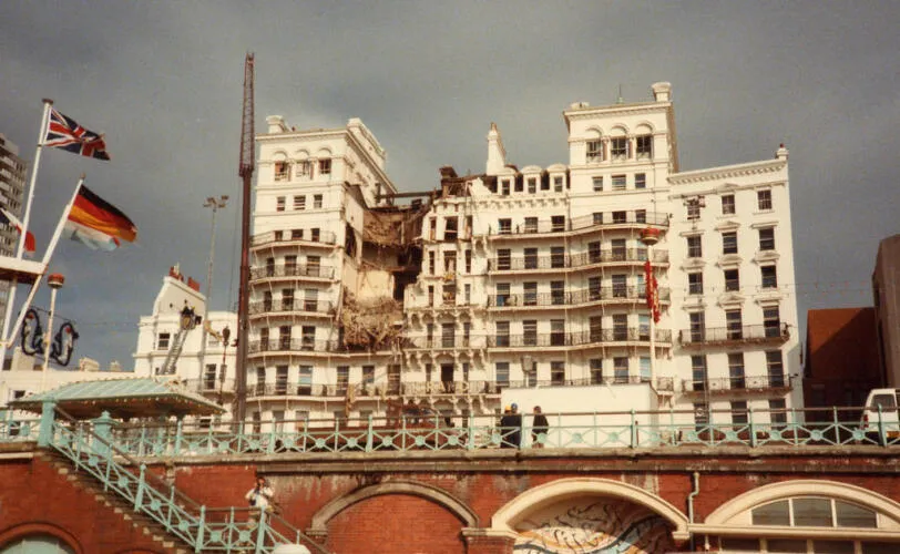 The Grand Hotel in Brighton following the IRA bomb attack - image