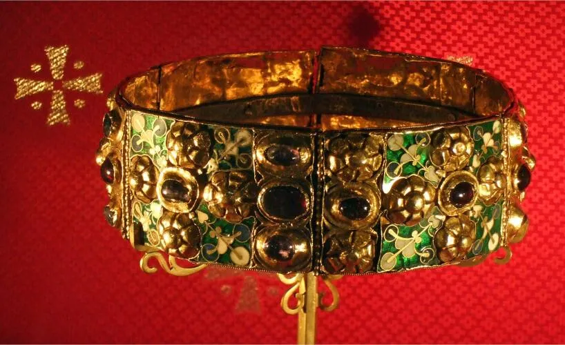 The Iron Crown of Lombardy, displayed in the Cathedral of Monza