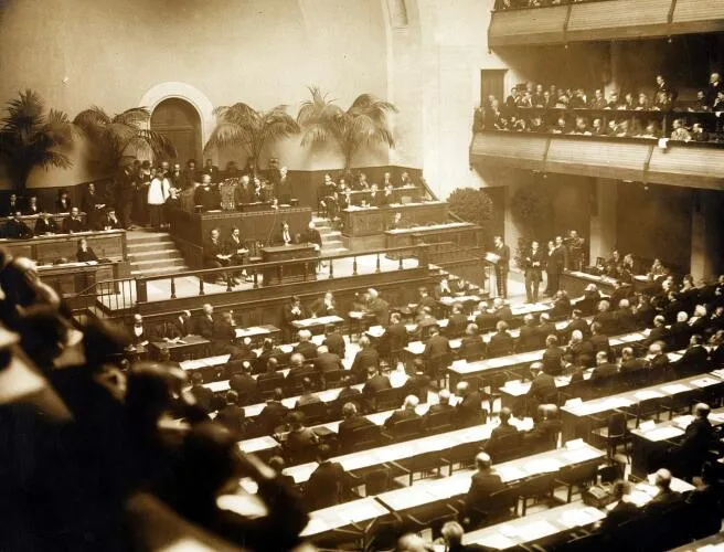 The official opening of the League of Nations.