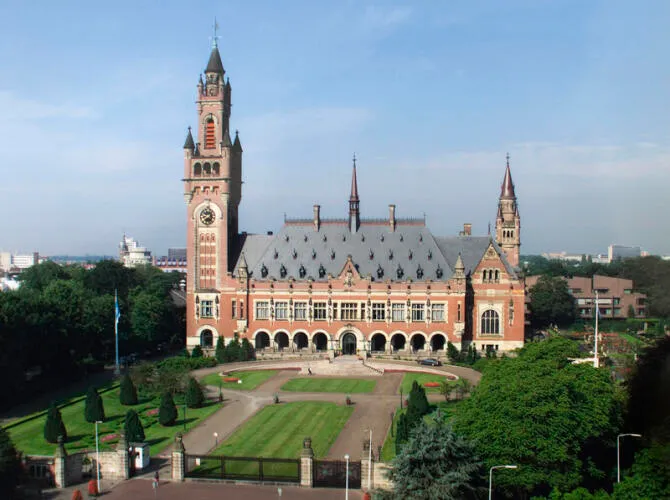 The Peace Palace in The Hague, Netherlands, seat of the ICJ