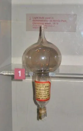 Thomas Edison's first lightbulb in 1879 - image