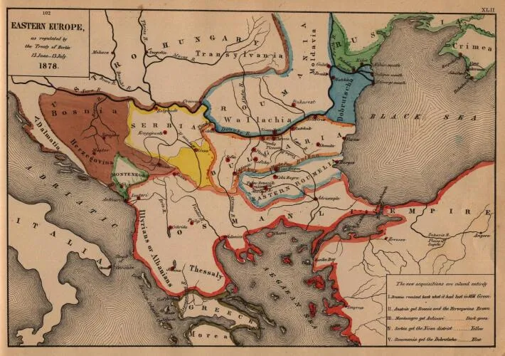 Treaty of Berlin - Balkan Europe map