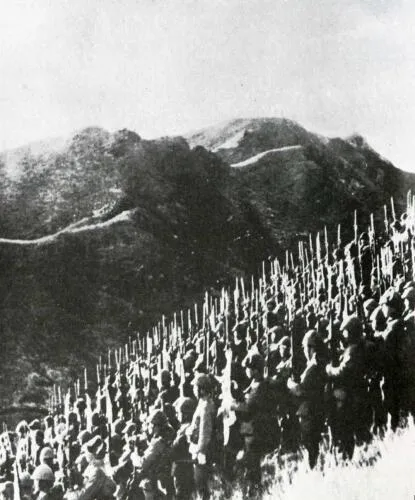 Troops of Japanese Army on the border of Burma