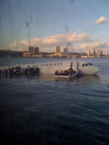US Airways Flight 1549 Plane Crash Hudson in New York Image