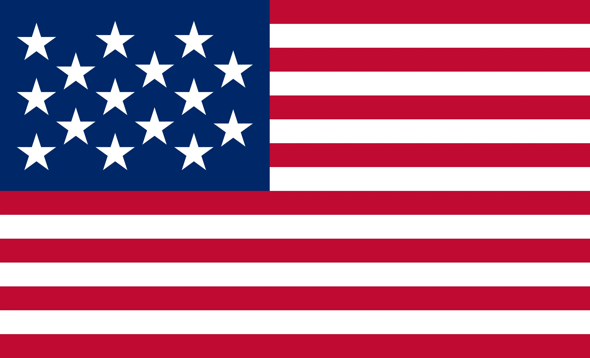 US Flag with fifteen stars and fifteen stripes