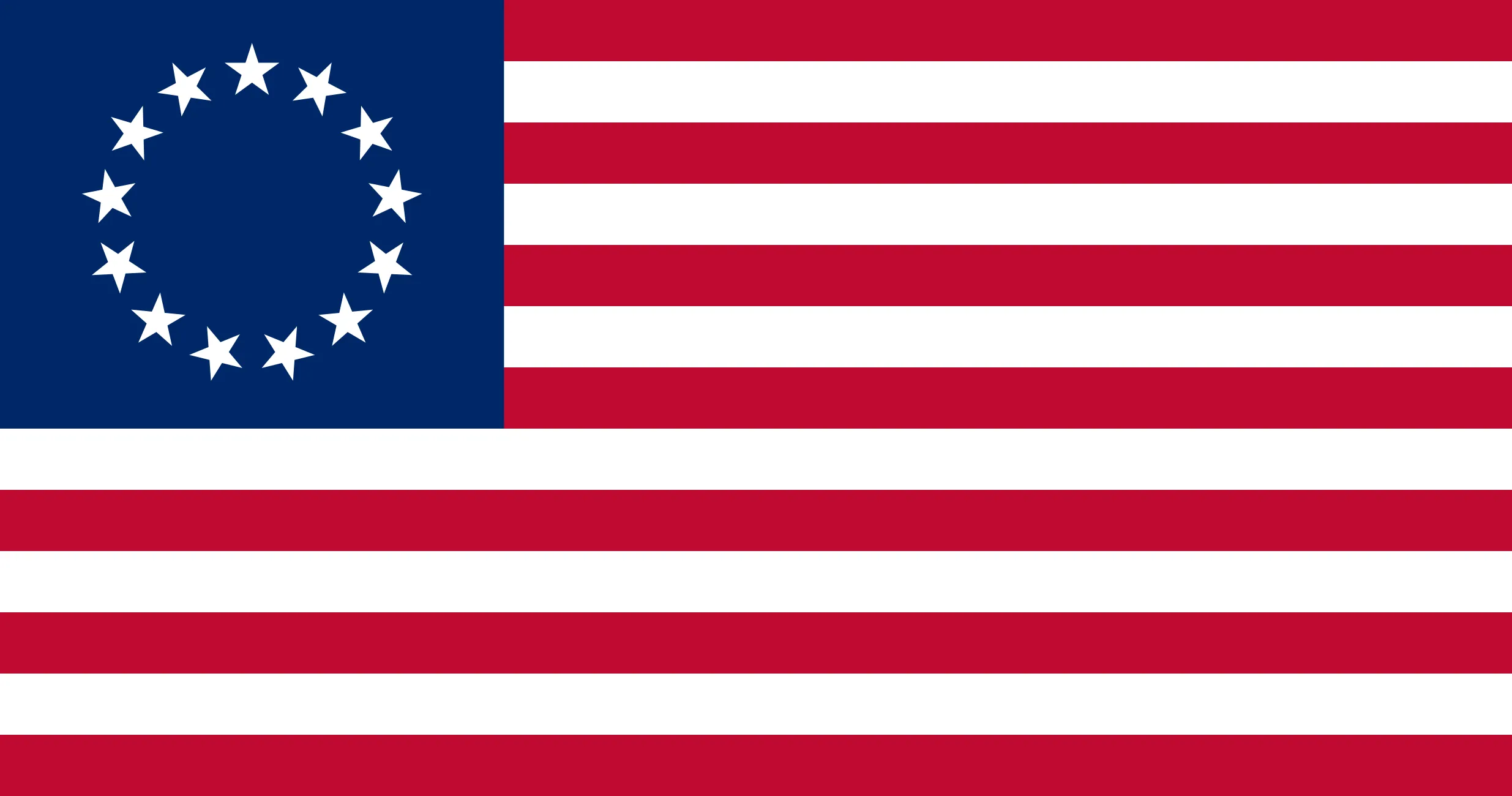 Version of the "Betsy Ross" design of the first flag of the United States
