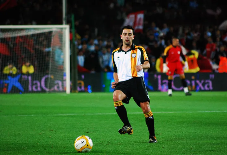 Xavi in Catalonia vs Argentina friendly match