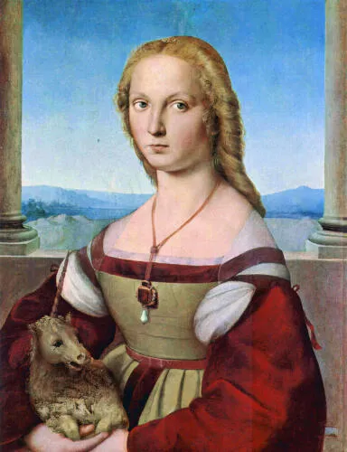 Young Woman with Unicorn