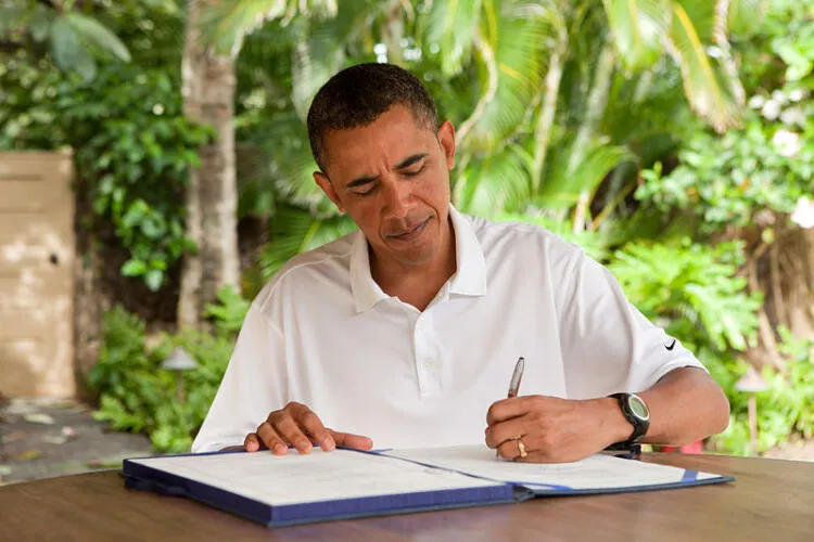 President Obama signing the James Zadroga 9/11 Health and Compensation Act of 2010 into law, January 2, 2011