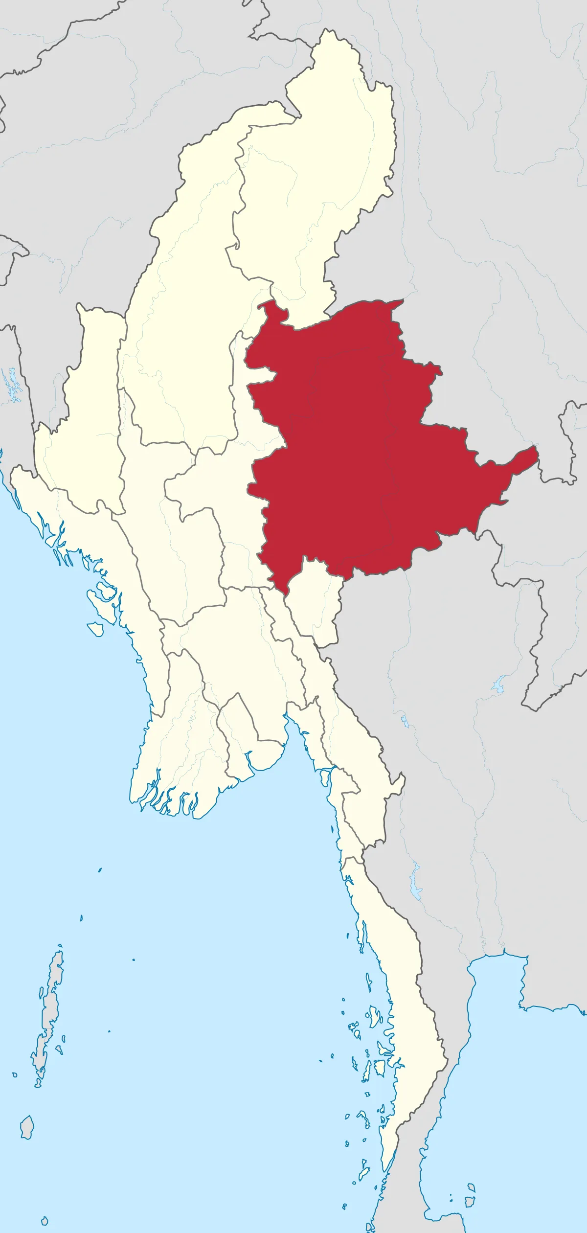 Location of Shan State in Myanmar - image