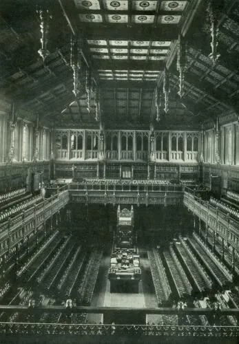 The old chamber of the House of Commons was in use between 1852 and 1941, when it was destroyed by German bombs in the course of the Second World War