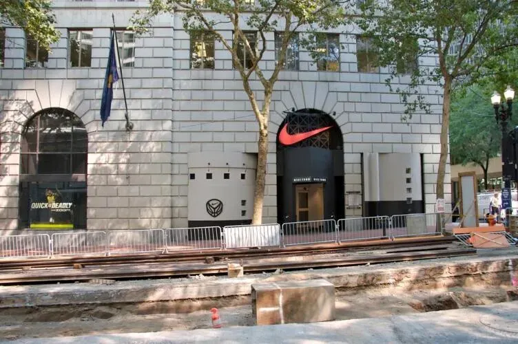 The original Niketown store, at 6th and Salmon, in the Public Service Building, in downtown Portland, Oregon, U.S. - image