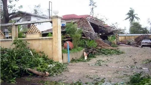 A destroyed house in Yangon 2008