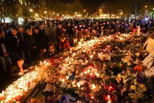 Civil service in remembrance of the attacks victims at the Place de la République on 15 November 2015