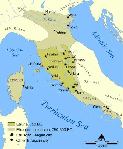 Etruscan civilization map